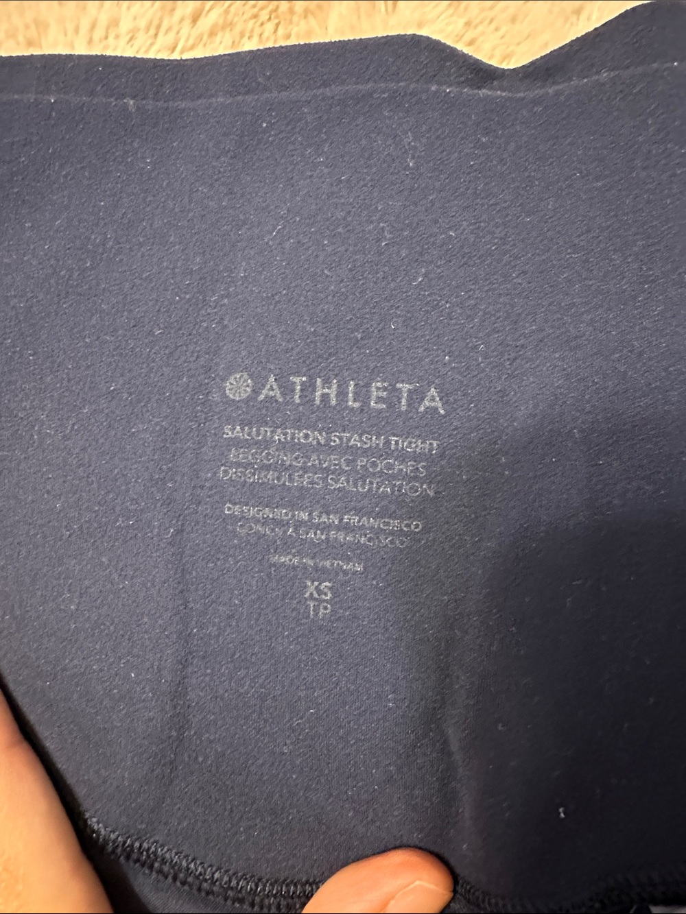 Athleta salutation stash tight Navy like new size XS - Picture 4 of 6